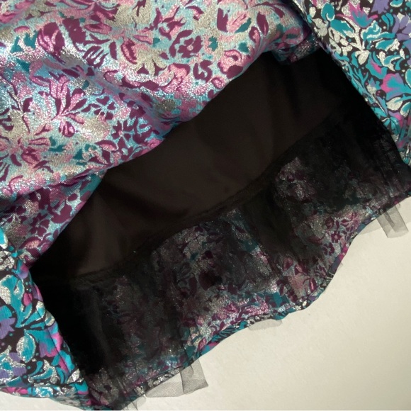 Girls Floral Metallic Party Dress Size 10 - Picture 6 of 8